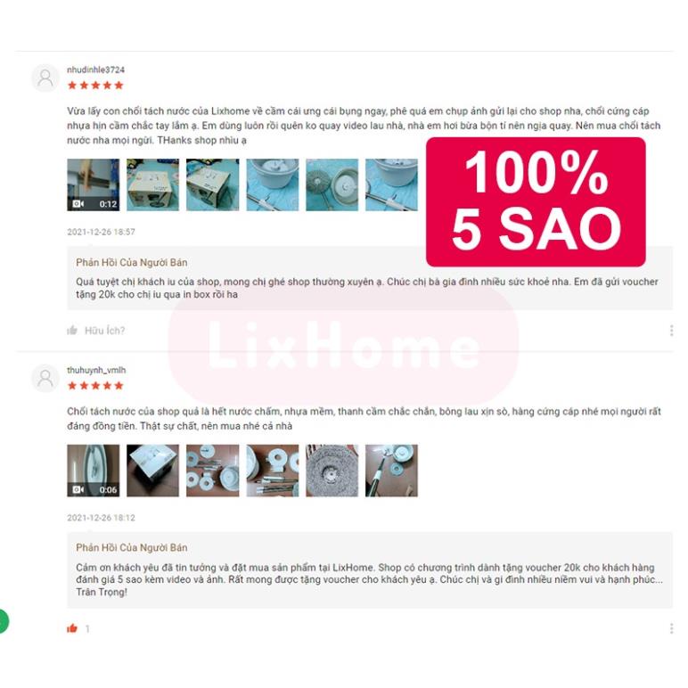 [ FREESHIP ] Chổi lau nhà tách nước bẩn thông minh 360 độ 2 bông lau, bộ cây lau nhà tách nước bẩn nước thải