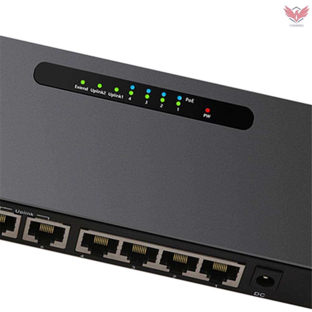 Công Tắc Fir 6 Cổng Poe 4 + 2 100m Với 4 Cổng Ethernet 2 Uplink Cho Camera Không Dây