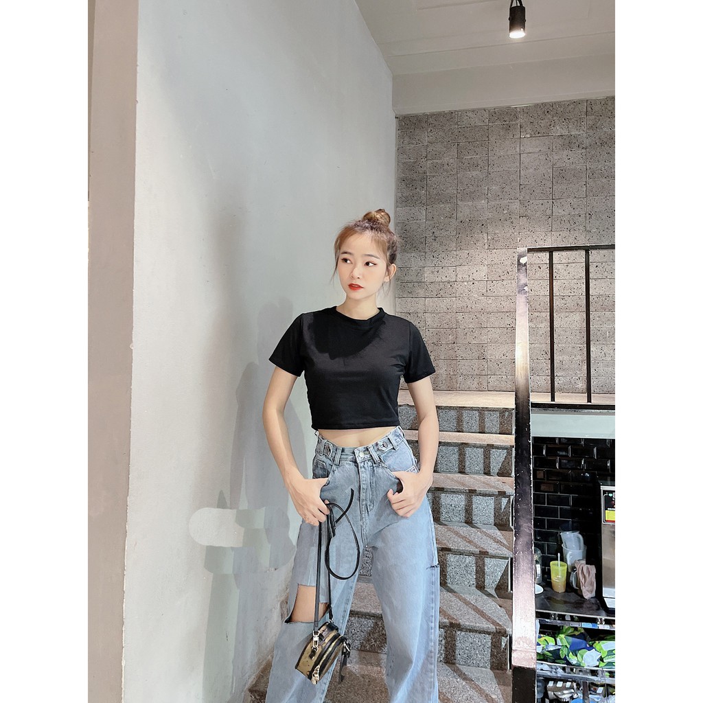QUẦN JEAN ỐNG RỘNG NỮ LƯNG CAO RÁCH L VUÔNG ĐÙI PHẢI, BE TRÁI CAO MÀU XANH NHẠT CAO CẤP NITI ĐỦ SIZE S, M, L SIÊU HOT