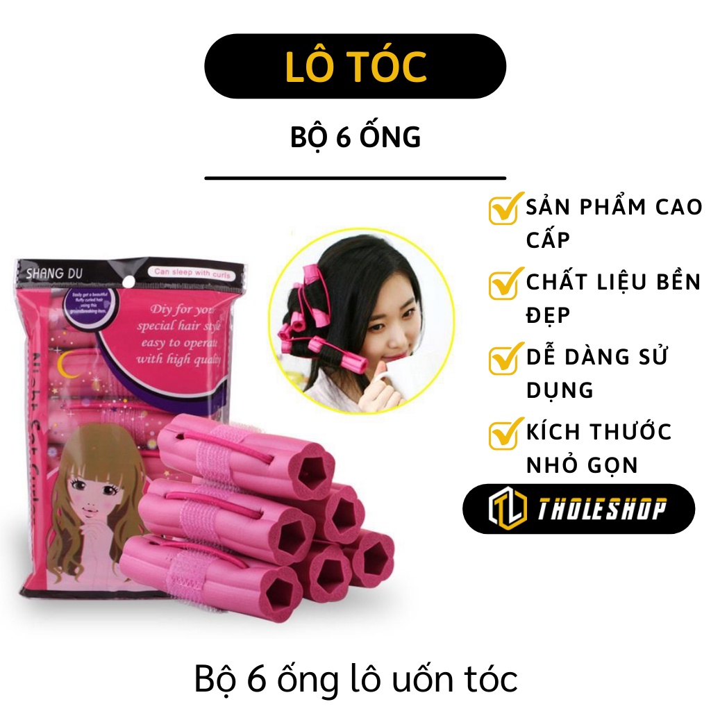 Lô Tóc - Hộp 6 Lô Xốp Uốn Xoăn Tóc Tạo Kiểu Gợn Sóng, Nhanh Gọn 7864