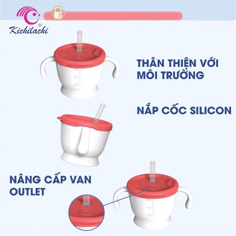 Cốc tập uống 3 giai đoạn Kichilachi dành cho bé từ 6 tháng trở lên