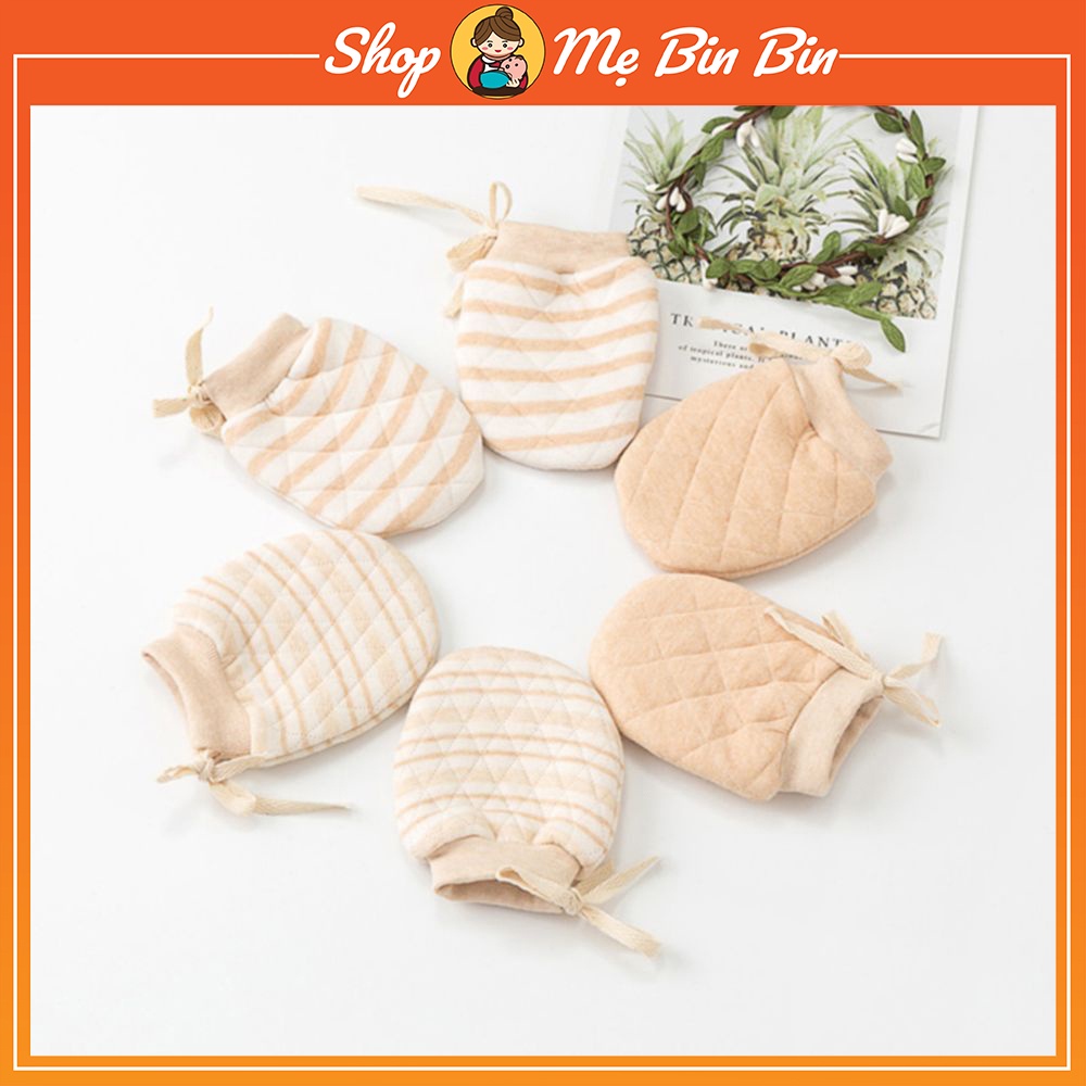 Bao tay cho bé sơ sinh, chất liệu 100% bông hữu cơ mềm mại chống xước cho bé (bao tay sơ sinh)
