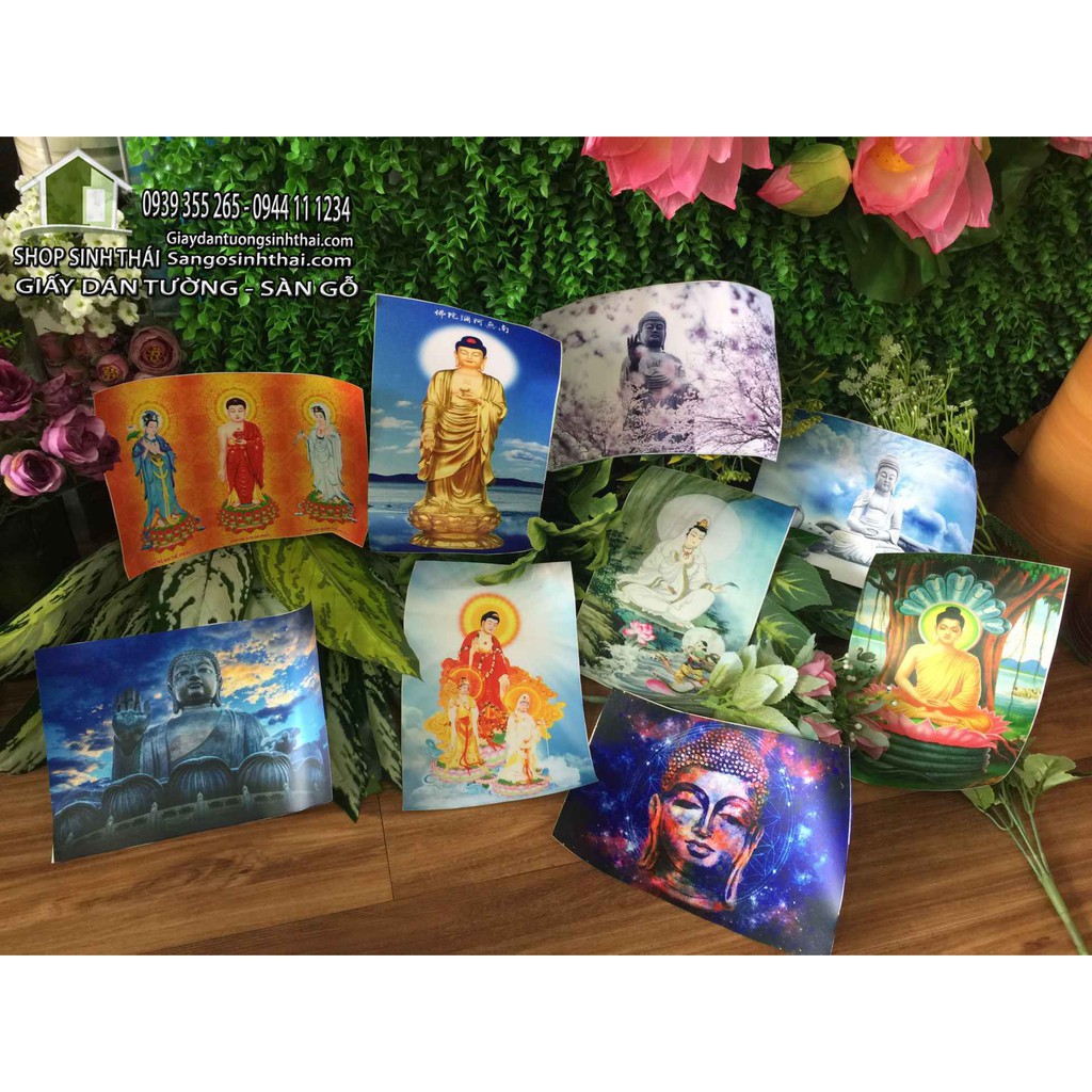 Bức tranh Phật có sẵn keo dán 15cm x 20cm - giao hình ngẫu nhiên