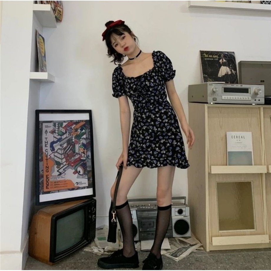 Đầm Dự Tiệc Họa Tiết Hoa Phong Cách Retro Thời Trang Mùa Hè Dành Cho Nữ | BigBuy360 - bigbuy360.vn