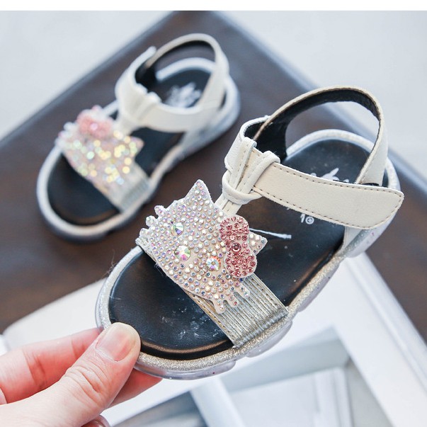 sandal bé gái size 21-30 kitty đèn led cao cấp