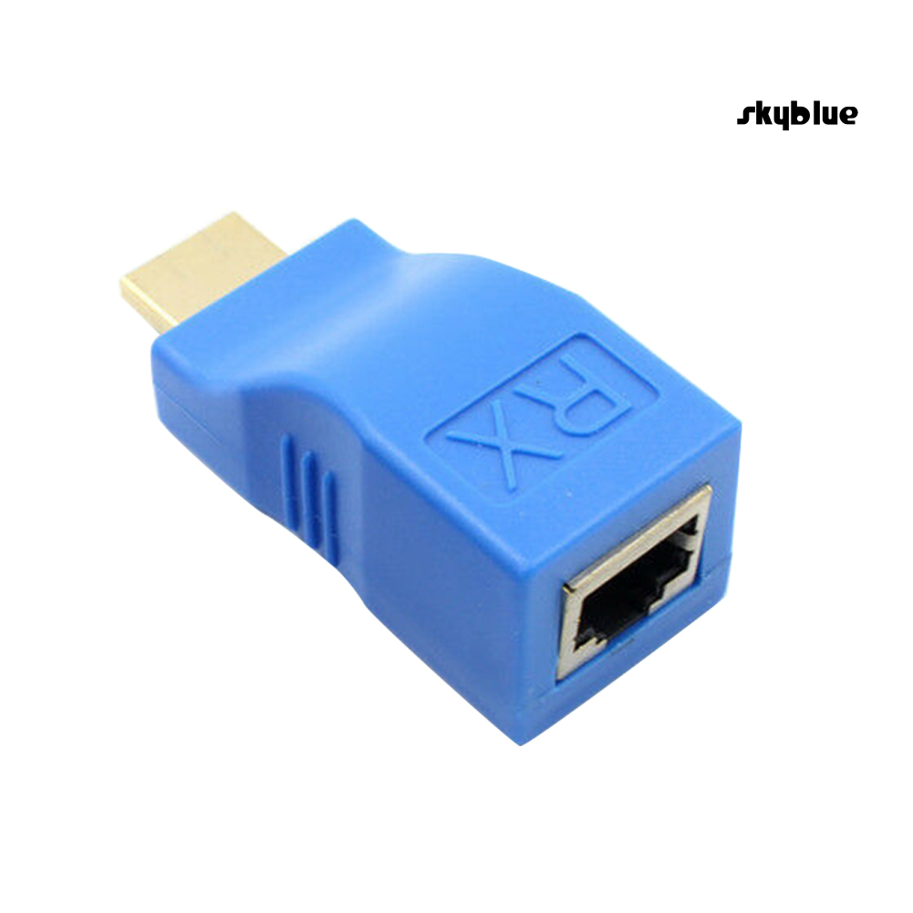 [SK]2Pcs Mini 1080P Display Signal Amplifier HDMI-compatible Extender Network Ethernet Adapter