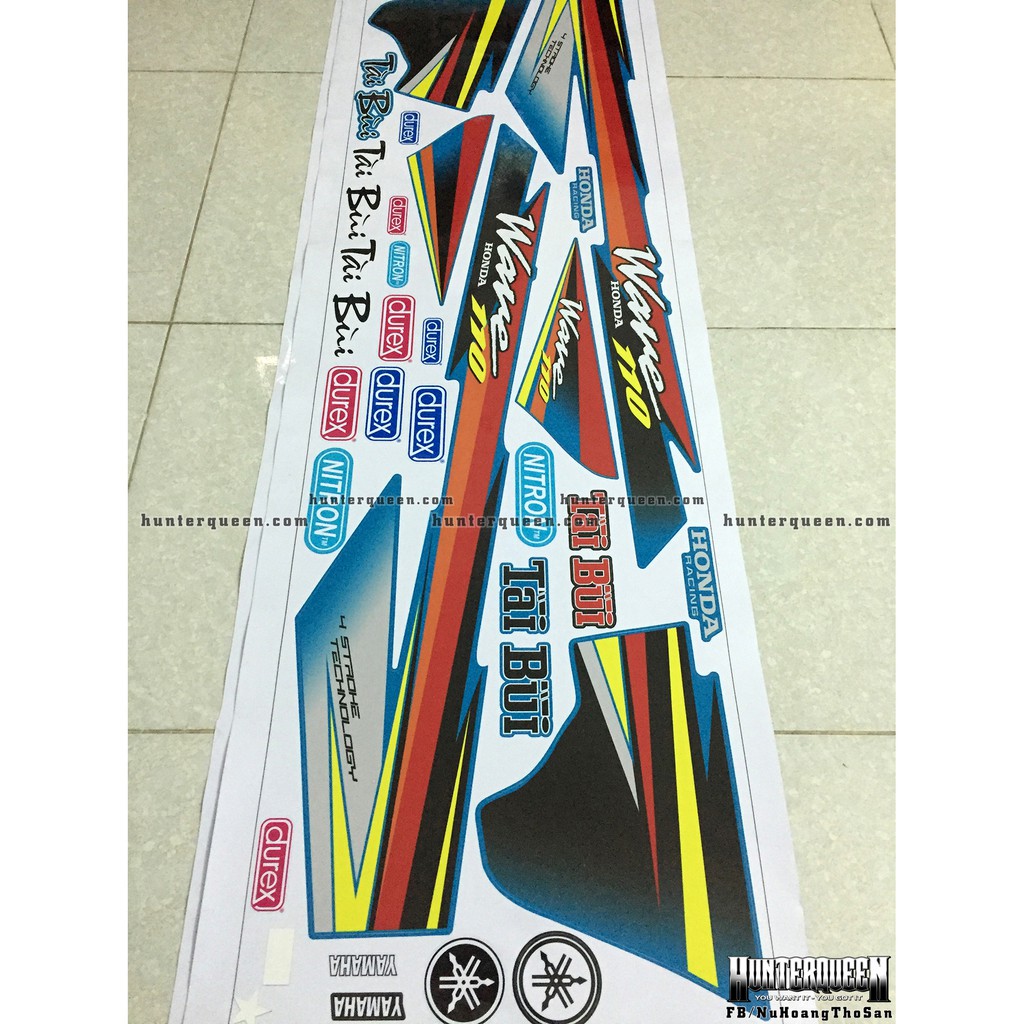 Tem rời xe WAVE đời đầu, wave nhỏ. Mẫu tem dán xe xanh ngọc. Chống nước, bền màu, sắc nét. Thay đổi theo yêu cầu