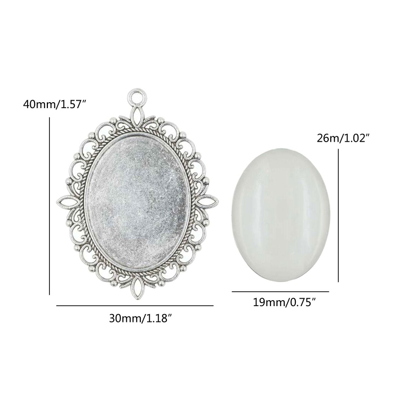 Set 10 Mặt Dây Chuyền Bằng Hợp Kim Kim Loại Tráng Gương Trong Suốt Phong Cách Vintage