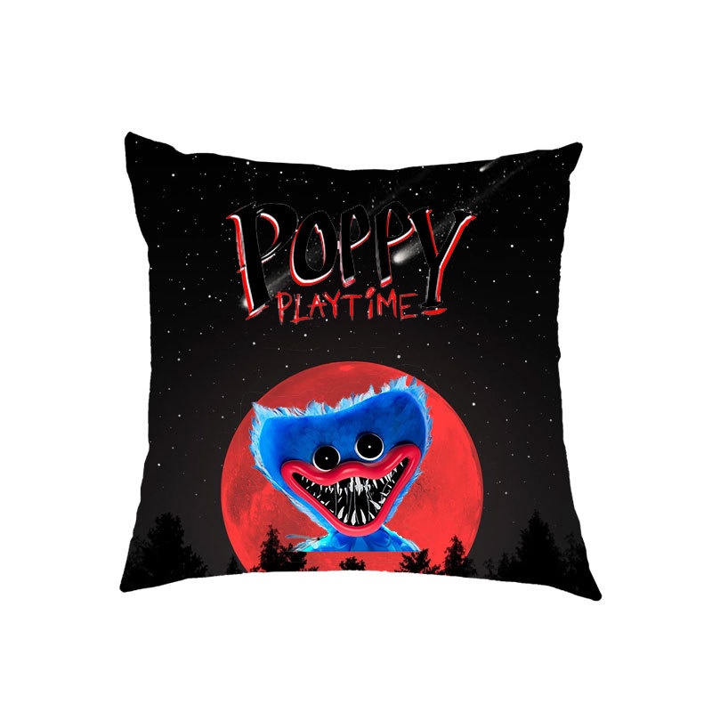 Vỏ gối in kỹ thuật số họa tiết Huggy Wuggy hoạt hình Poppy Playtime trang trí nhà