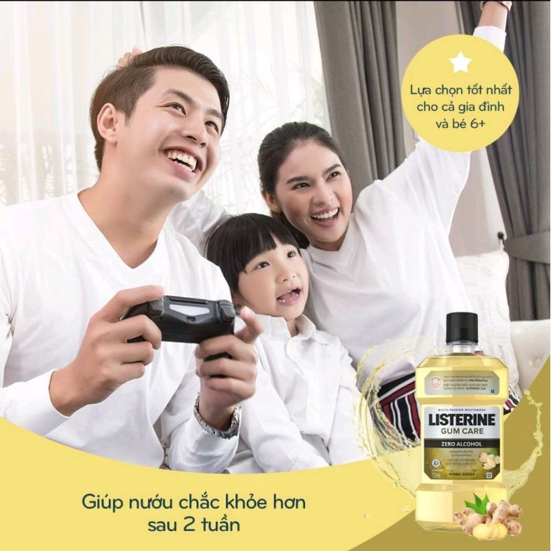 Nước súc miệng Listerin gừng 750ml chính hãng 100%