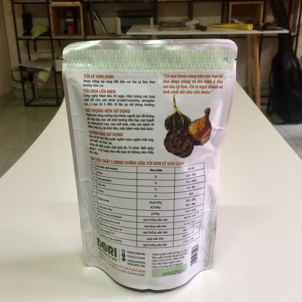 Tỏi đen Lý Sơn Dori - nhiều tép - túi 200g