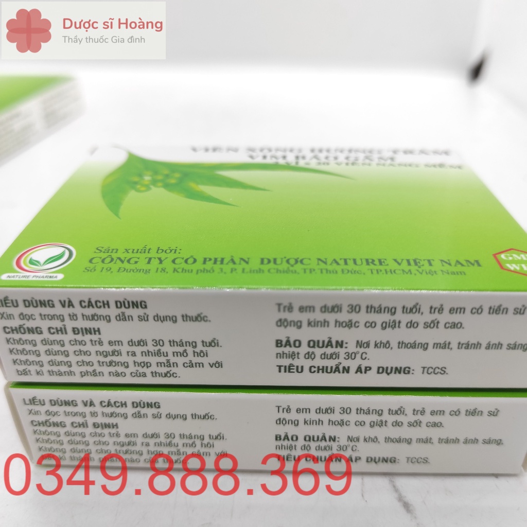 Viên Xông Hương Tràm Vim Báo Gấm - Hộp 40 viên