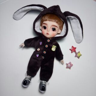 Áo mũ thỏ cho búp bê baboliy 1/8