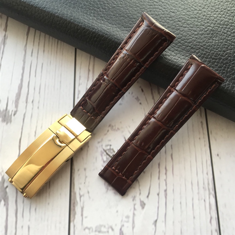 ROLEX Dây Đeo Bằng Da Thật Màu Xanh Lá 20MM Dành Cho Tàu Ngầm