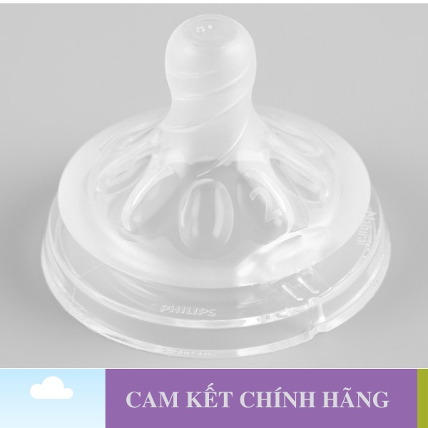 Núm ti Philips Avent Số 2 Natural Mẫu Mới Cổ Rộng Dùng Cho Bé Từ 1 Tháng Trở Lên - 1 Đổi 1 Nếu Lỗi NSX