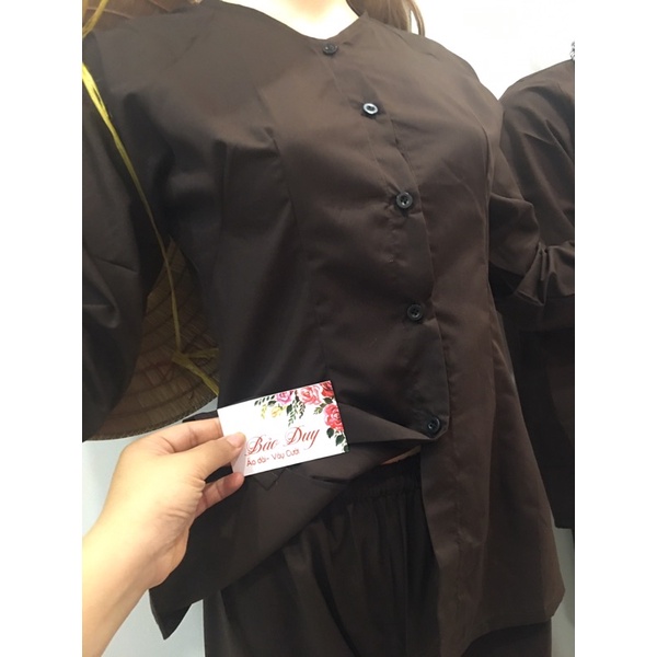 áo bà ba nâu nam nữ kate | BigBuy360 - bigbuy360.vn