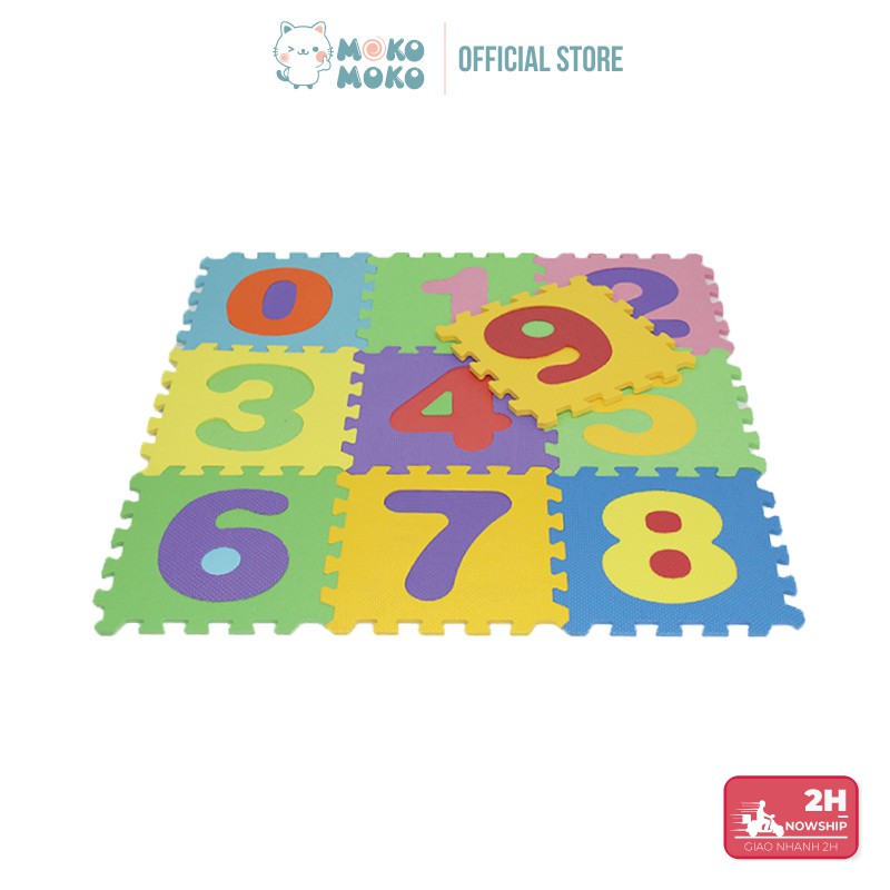 Set 10 Tấm Thảm Xốp Lót Sàn Cho Bé Suteki Loại Bảng Chữ Số, Chất Liệu EVA, Kích Thước 30x30, Dày 1cm