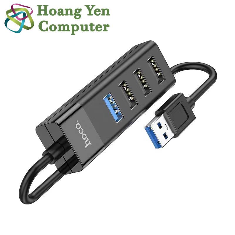 [USB] Hub USB 4 Cổng Hoco HB25, Dây Dài 30CM - BH 1 Năm Chính Hãng - Hoàng Yến Computer
