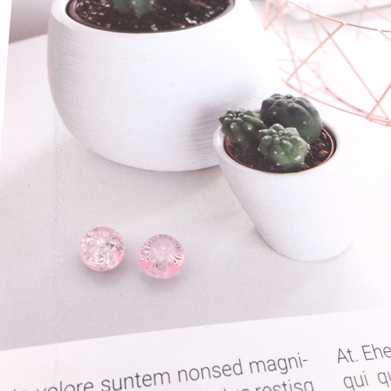 Set 100 Hạt Thủy Tinh Tròn 8mm Làm Trang Sức