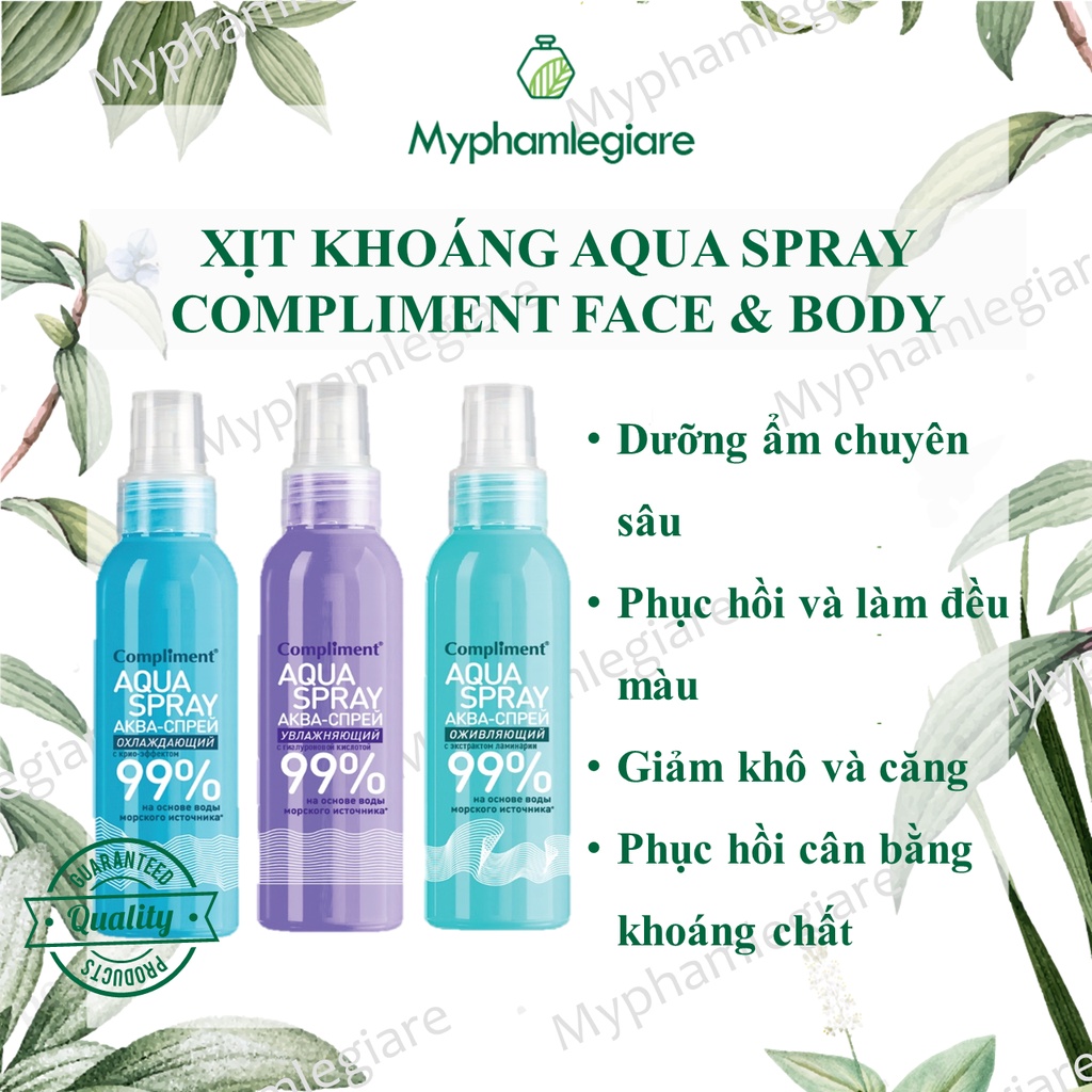 Xịt khoáng Aqua phục hồi 99% Compliment 200ml hàng nội địa Nga