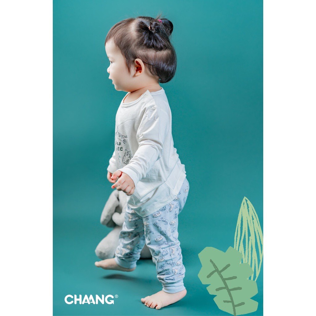 Chaang Bộ dài tay cho bé cúc vai chất cotton dành cho bé từ 3 tháng đến 5 tuổi Tigger AW2023D1
