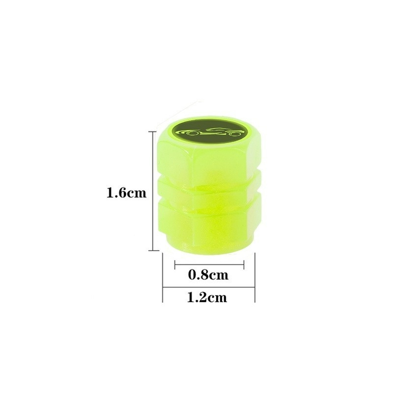 Nắp Van Bánh Xe Hơi / Xe Máy Màu Vàng Dạ Quang Chống Bụi Bẩn Tiện Dụng