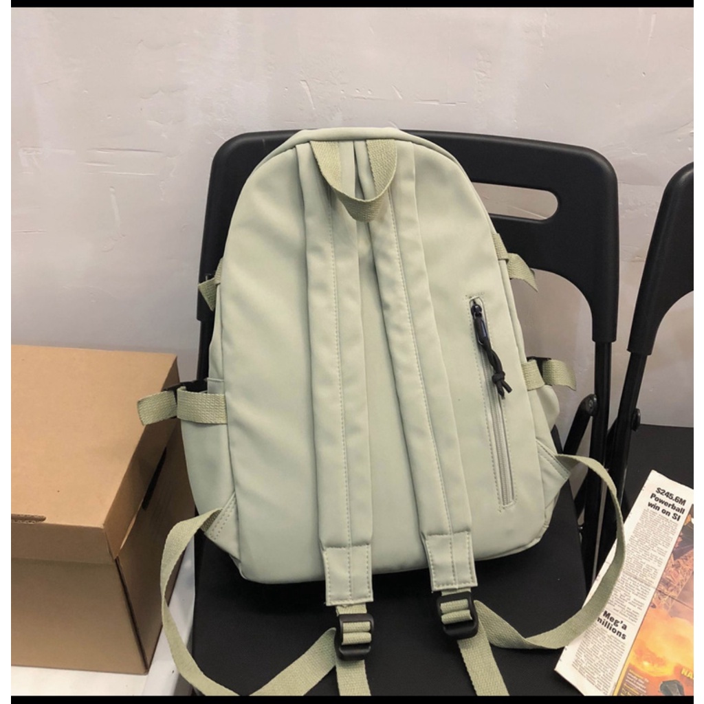 Balo Nam Nữ Học Sinh Phong Cách Ulzzang Thời Trang Hàn Quốc Cá Tính, Trơn Phối Basic Sành Điệu 4 Màu Dễ Thương