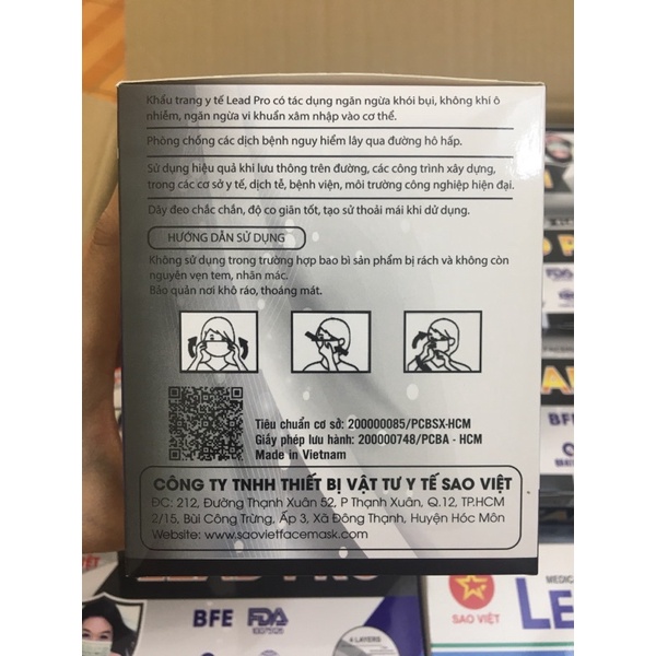 Khẩu Trang y tế LEAD PRO hộp 50 cái màu xám