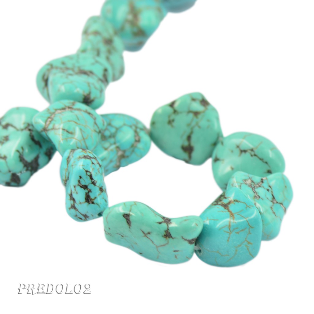 Blue Turquoise Gemstone Stone Nugget Beads Jewellery Making Strand 16" DIY
