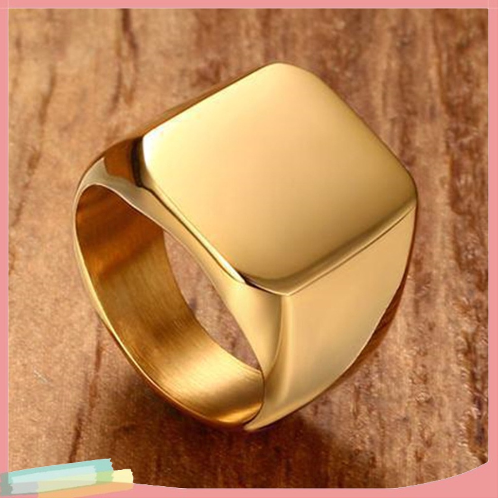 Nhẫn Cặp Đôi Mặt Vuông Đính Đá Phong Cách Hip Hop Thời Trang