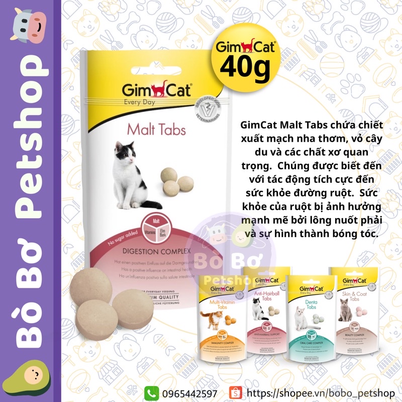 GimCat Gras Bits - Snack cỏ mèo giảm stress cho mèo