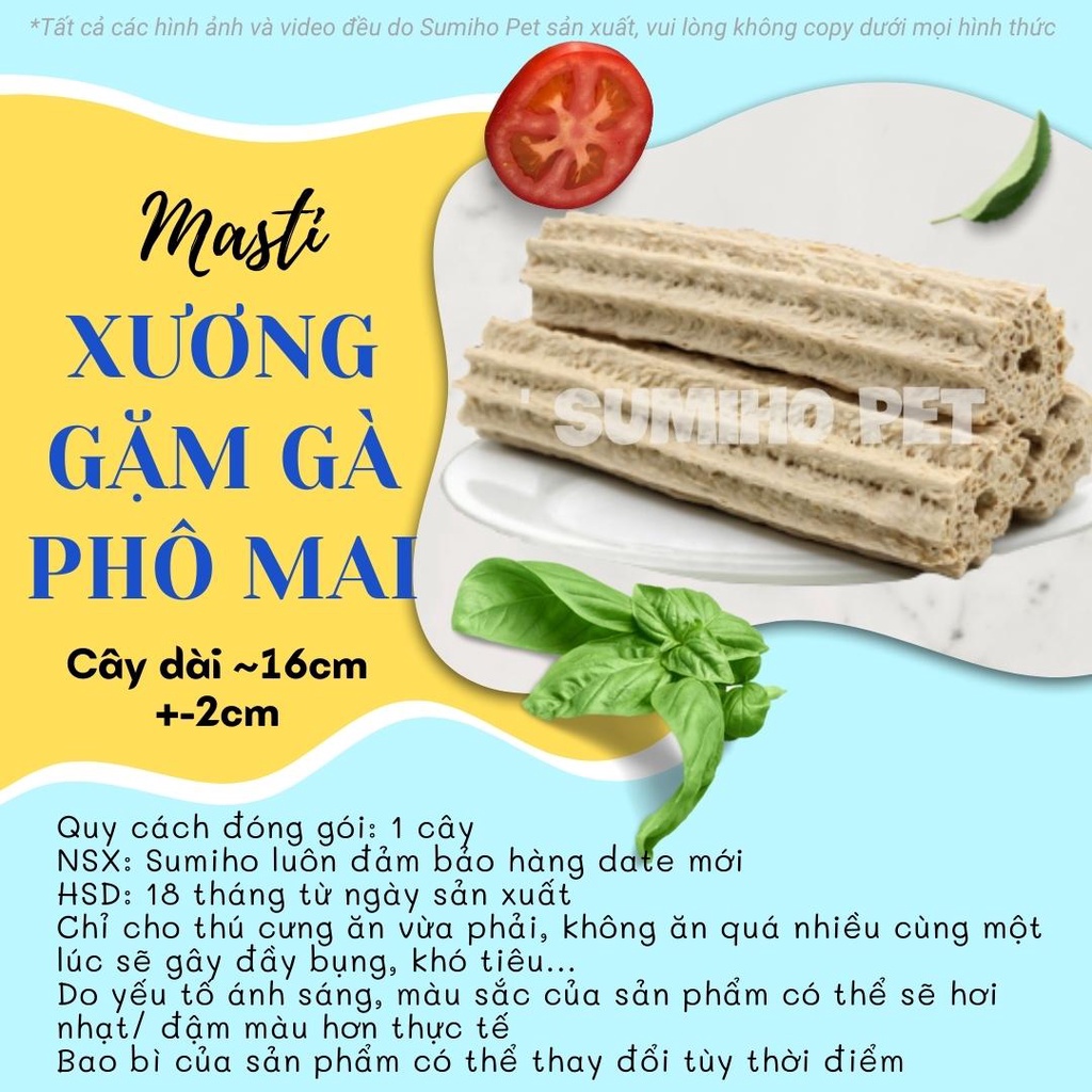 Xương gặm sạch răng vị bò và gà phô mai (16cm/cây) - Bánh thưởng cho chó