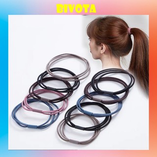 Dây buộc tóc bivota chun buộc tóc co dãn màu trơn siêu xinh s33