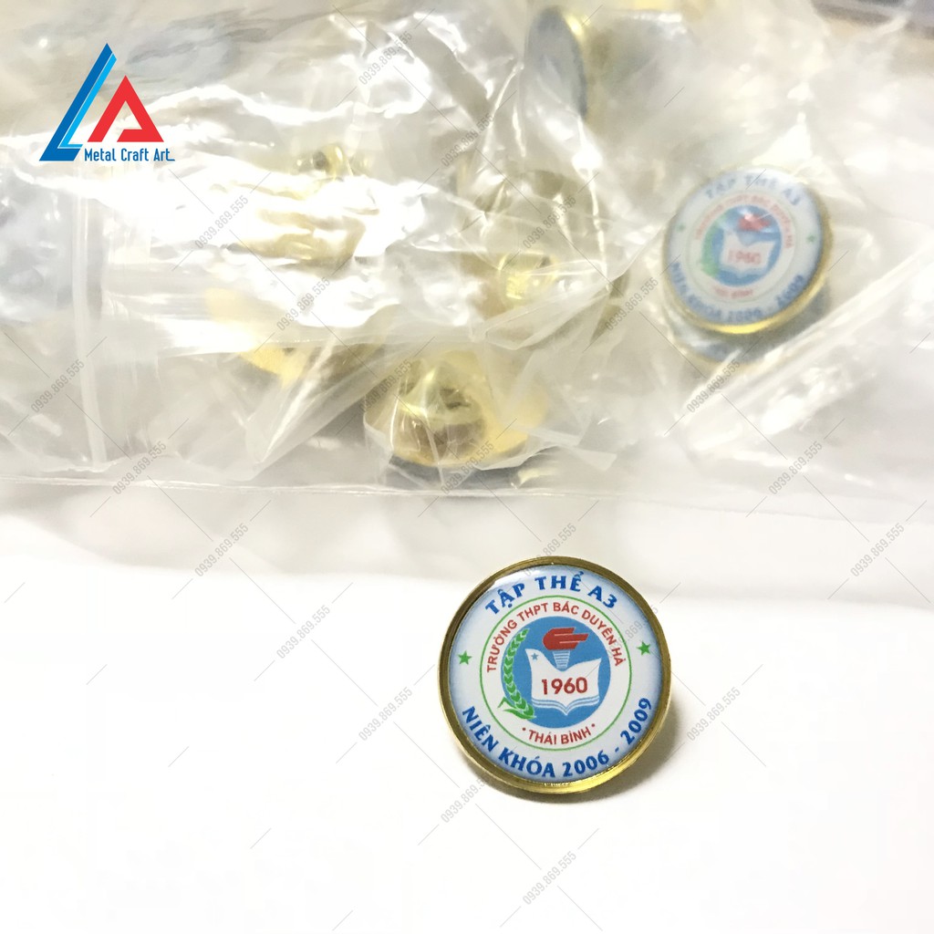 Huy hiệu cài áo in logo, nội dung theo yêu cầu