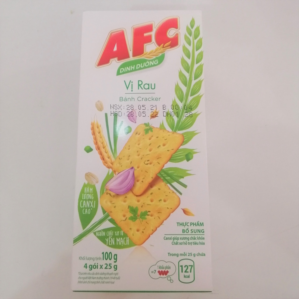 Bánh Cracker AFC Dinh Dưỡng Vị Rau (Hộp 100g)