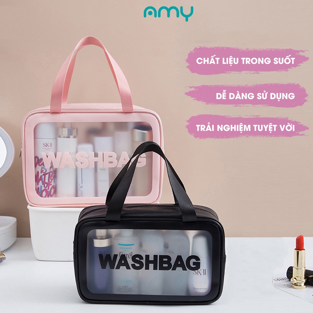 Túi Đựng Mỹ Phẩm,Túi Đựng Đồ Trang Điểm Trong Suốt Amy Flowers Chống Thấm Nước Mang Theo Du Lịch