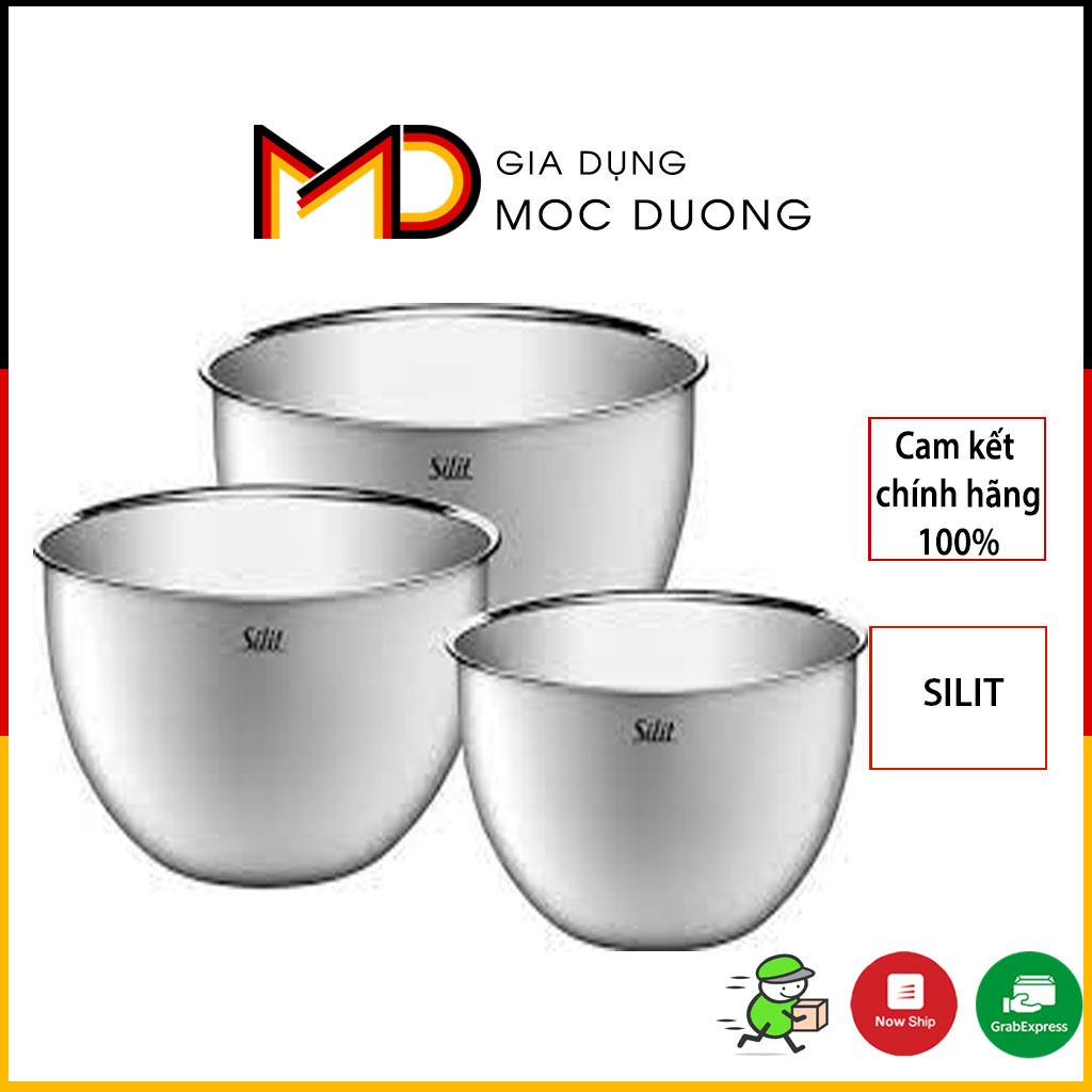 Set 3 âu trộn SILIT, chất liệu thép không gỉ 18/10 [HÀNG NHẬP ĐỨC]