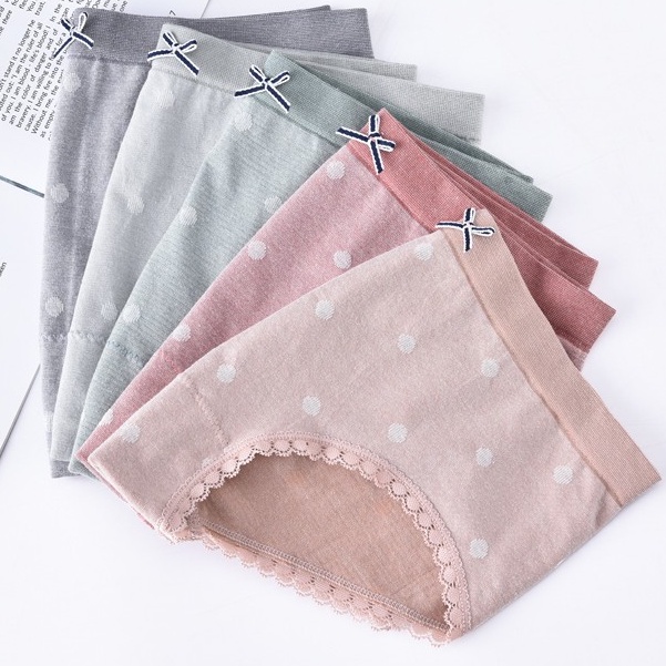 Quần Lót Chấm Bi Đính Nơ Thiết Kế Xinh Xắn Cho Nữ