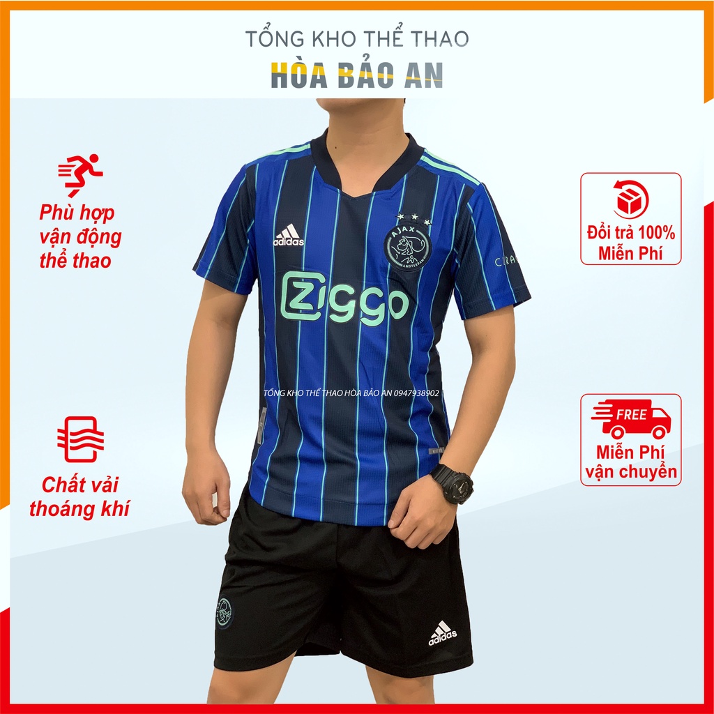 Áo Ajax Amsterdam màu xanh - đen mẫu mới 2021- 2022 sân khách