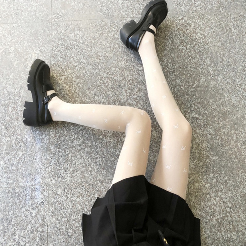 Quần tất đính nơ phong cách lolita Nhật Bản ngọt ngào đáng yêu