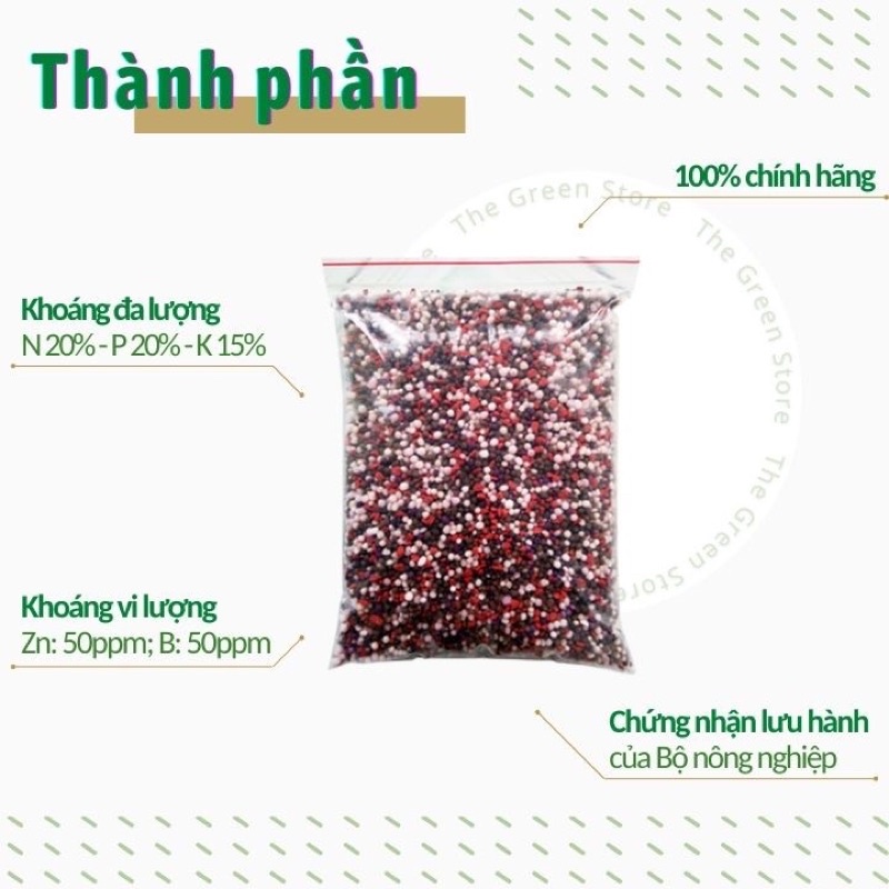 1kg Phân bón NPK Đầu Trâu 20-20-15 + TE  cho rau màu, hoa kiểng , cây ăn trái