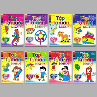 Sách - tập tô màu nhà trẻ - túi 8 cuốn
