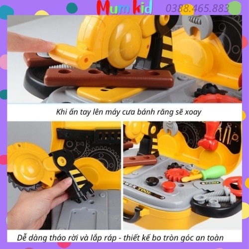 Bộ đồ chơi dụng cụ cơ khí sửa chữa nhà cửa cho bé trai và bé gái 2 3 4 5 6 7 tuổi. Trò chơi trí tuệ, nhập vai cho trẻ em