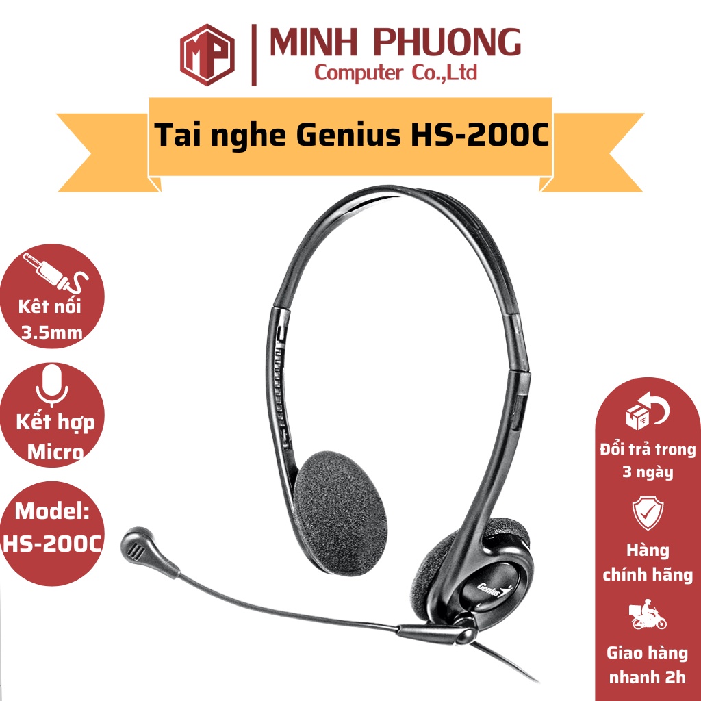 Tai nghe có dây GENIUS HS-200C - Hàng chính hãng