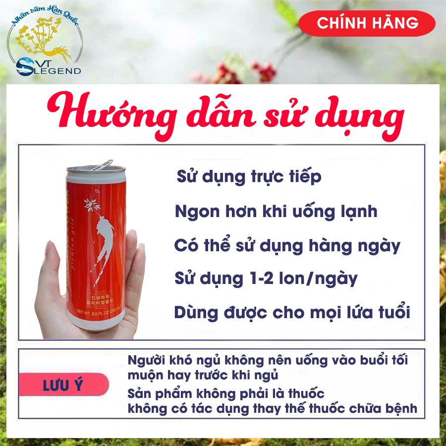 [HÀNG CHÍNH HÃNG] Nước Hồng sâm lon Hàn Quốc - Dành cho mọi lứa tuổi