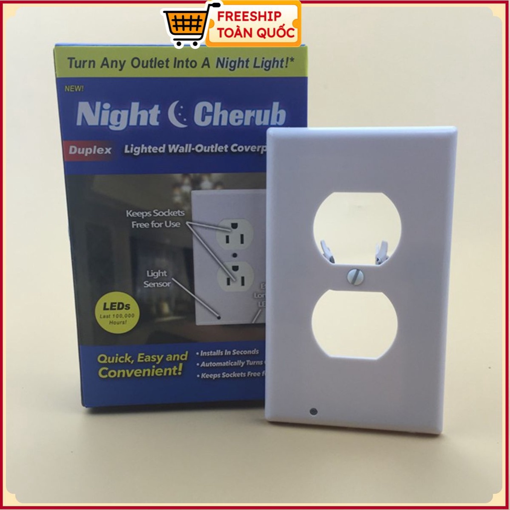 Nắp Ổ Điện phát đèn 2 Ổ Night Cherub