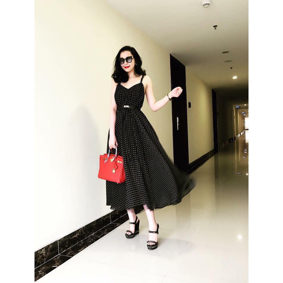 maxi chấm bi có ảnh thật