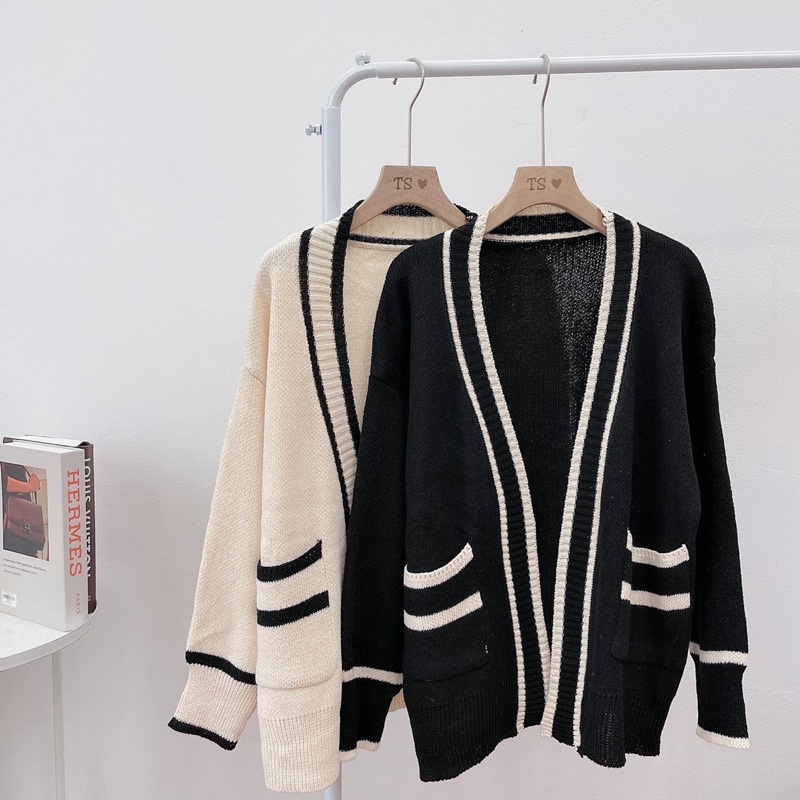 Áo khoác carigan,choàng len dài tay quảng châu cao cấp-Minxy shop