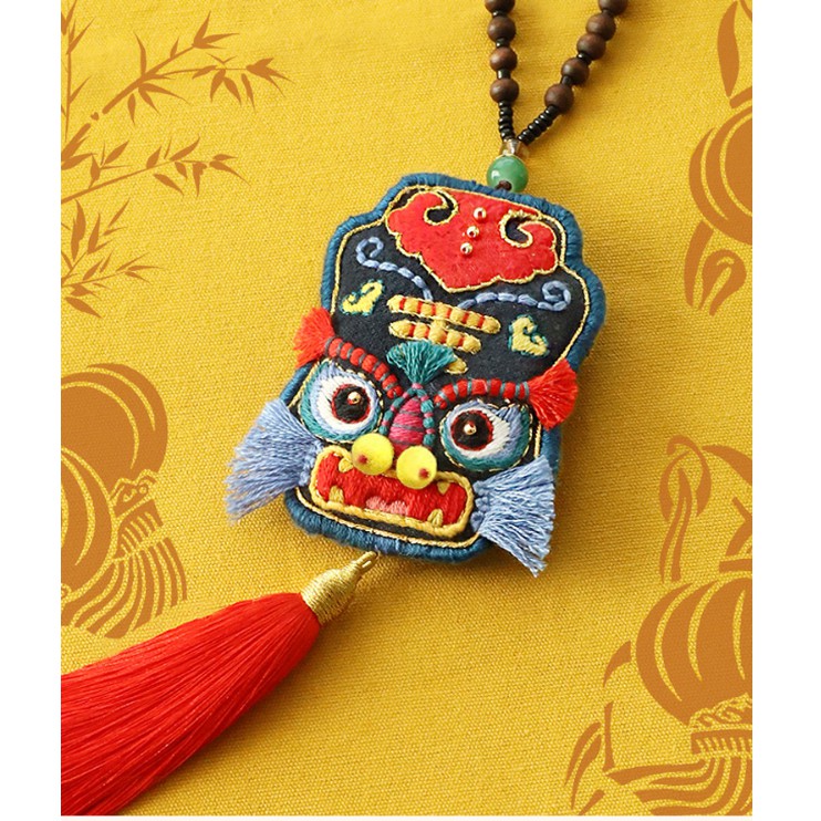 KIT THÊU DIY Tự làm túi thơm trang trí Rồng Sư tử Lân Hươu may mắn Thẻ Cầu Bình An Handmade Omamori - ZEN Handmade