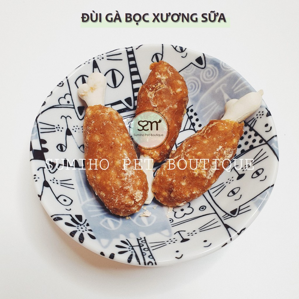 Bánh thưởng cho chó Sumiho (Đùi gà bọc xương sữa) (100gr/túi) Đồ ăn cho chó mèo thú cưng